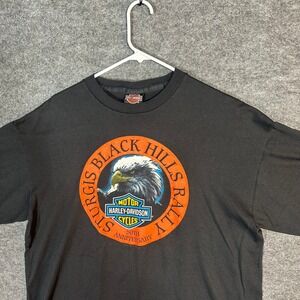 Harley Davidson Black Hills Rally 50th Anniversary Eagle T Shirt Mens XL Vintage